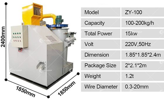 100-200kg/h Copper Wire Separator Copper Wire Granulator Equipment Cable Recycling Machine