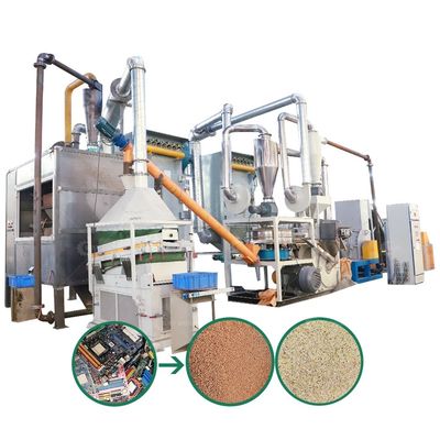PCB Recycling Plant Circuit Board Crushing And Separating Line with Air Flow Separator