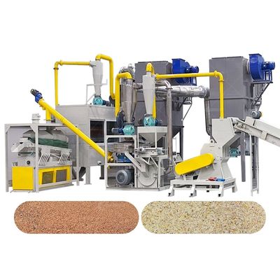 PCB Recycling Plant Circuit Board Crushing And Separating Line with Air Flow Separator