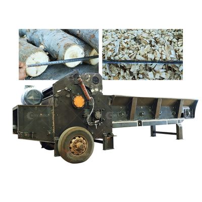 Waste Wood Crushing Machine with Broken Tree Trunks and Video Outgoing-Inspection