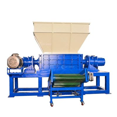 Double Shaft Shredder for Scrap Rubber Sheet Pu Foam Metal Waste Recycling Equipment