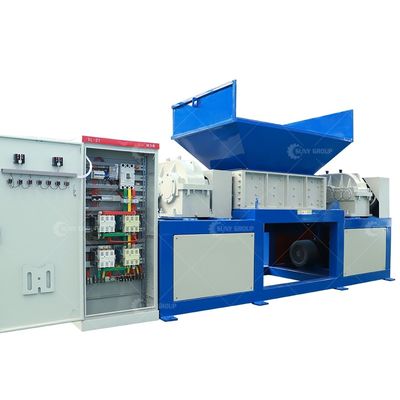 High Capacity Waste Cat Shredding Machine with PLC Control and Dual Shafts Design