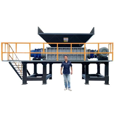 High Power 15000W Double Shaft Shredder For Household Waste With 9CrSi/D2/SKD-11 Blades
